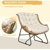 Aosom Lauko fotelis 75x101x90 cm Chaki, rotango imitacija