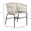 Aosom Lauko kėdžių komplektas, 57x60x71 cm, smėlio spalvos, metalinis rėmas
