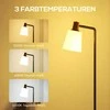 Aosom LED grindų lempa, 45x21x148 cm, juoda, plienas ir plastikas