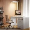 Aosom LED grindų lempa, 60x32x196 cm, balta, metalas plastikas