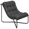 Aosom Lounge kėdė 76x92x76 cm Tamsiai pilka Plieno rėmas