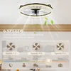 Aosom Lubinis ventiliatorius 50x14 cm Juodas LED apšvietimas