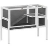 Aosom Mažų gyvūnų narvas, 120x53x93 cm, pilka, medis ir metalas