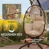 Aosom Pakabinama lauko sūpynė 120x88x192 cm, smėlio spalvos, sulankstoma sėdynė
