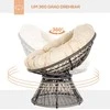 Aosom Papasan kėdė 87x97x90 cm smėlio spalvos, rotangas, metalinis rėmas