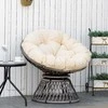 Aosom Papasan kėdė 87x97x90 cm smėlio spalvos, rotangas, metalinis rėmas