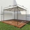 Aosom Pavėsinė 300x300x285 cm Kremas Balta Metalinė Konstrukcija