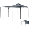 Aosom Pavėsinė 320x320x275 cm Tamsiai pilka Metalas
