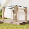 Aosom Pergola, 300x300x227 cm, smėlio spalvos, metalas