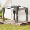 Aosom Pergola, 300x300x227 cm, Šviesiai pilka, Metalas