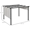 Aosom Pergola 357x296x235 cm Tamsiai pilkas poliesteris