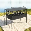 Aosom Pikniko stalas 93x55x68 cm Juodas metalas
