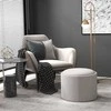 Aosom Pufas 56x56x42 cm Šviesiai pilkas lininis apmušalas Su daiktadėže