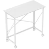 Aosom Rašomasis stalas 80x40x75 cm Baltas Plieno Rėmas