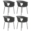 Aosom Sodo kėdžių komplektas 61x51x74 cm Tamsiai pilka Metalas ir plastikas