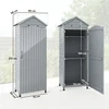 Aosom Sodo laikymo spintelė 85x58x213 cm Pilka mediena ir metalas