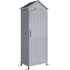 Aosom Sodo laikymo spintelė 85x58x213 cm Pilka mediena ir metalas
