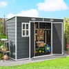 Aosom Sodo namelis 303x123x197 cm Pilkas Plastikas ir Aliuminis