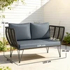 Aosom Sodo sofa 123x67x72 cm šviesiai pilkas rotangas