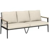 Aosom Sodo sofa 3 vietų rotango poilsio sofa 176x75x78 cm chaki