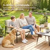Aosom Sodo sofa 3 vietų rotango poilsio sofa 176x75x78 cm chaki