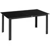 Aosom Sodo stalas 150x90x74 cm juodas stiklas atsparus oro sąlygoms