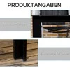 Aosom Sodo stalas 150x90x74 cm juodas stiklas atsparus oro sąlygoms