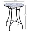 Aosom Sodo stalas, 60x71 cm, mėlynas, metalas, lauko