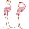 Aosom Sodo statulų rinkinys, Flamingas, 28x19x83 cm, 27x19x75 cm, raudona, metalas