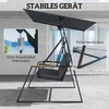 Aosom Sodo supynės 3 vietų su reguliuojamu stogeliu 222x131x175 cm pilkas metalas