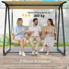 Aosom Sodo supynės 3 vietų su reguliuojamu stogeliu 203x121x165 cm smėlio spalvos metalas