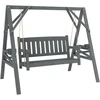 Aosom Sodo supynės suoliukas 2 vietų 183x120x160 cm Pilka mediena
