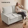 Aosom Sofa 146x84x95 cm Kremas Balta Chenille Apmušalai