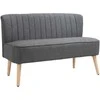 Aosom Sofa, 2 vietų, 117x56.5x77 cm, pilka, lino imitacijos audinys