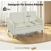 Aosom Sofa, 2 vietų, 137x69x82 cm, kreminė balta, Sherpa-fleece apmušalas