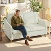 Aosom Sofa, 2 vietų, 137x69x82 cm, kreminė balta, Sherpa-fleece apmušalas