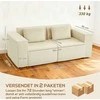 Aosom Sofa, 3 vietų, 202x90x76 cm, smėlio spalvos, veliūrinis audinys