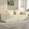 Aosom Sofa, 3 vietų, 202x90x76 cm, smėlio spalvos, veliūrinis audinys