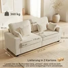 Aosom Sofa 3 vietų 211,5x85x90 cm smėlio spalvos aksominis apmušalas