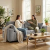 Aosom Sofa 3 vietų 218x79x91 cm Šviesiai pilka korduro audinio apmušalas