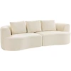 Sofa 3 vietų 260x106x82 cm Kreminė Balta Chenille Apmušalai