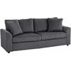 Aosom Sofa, 3 vietų su dekoratyvinėmis pagalvėlėmis, 212x80x88 cm, tamsiai pilka, kordinis audinys