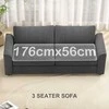 Aosom Sofa, 3 vietų su dekoratyvinėmis pagalvėlėmis, 212x80x88 cm, tamsiai pilka, kordinis audinys