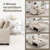 Aosom Sofa-lova, 157x190 cm, kreminė balta, veliūro audinys