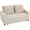 Aosom Sofa-lova, 157x190 cm, kreminė balta, veliūro audinys