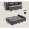 Aosom Sofa-lova, 2 vietų, porolonas, 203x95x75 cm, pilka, audinys