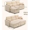 Aosom Sofa-lova, L formos svečių sofa su laikymo vieta, 205x135x76 cm, smėlio spalvos