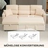 Aosom Sofa-lova, L formos svečių sofa su laikymo vieta, 205x135x76 cm, smėlio spalvos