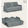 Aosom Sofa-lova reguliuojama 3 vietų su ištraukiama lova 196x90x89 cm pilkos spalvos aksomas