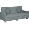 Aosom Sofa-lova reguliuojama 3 vietų su ištraukiama lova 196x90x89 cm pilkos spalvos aksomas